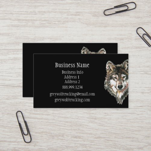 Grey Wolf Wildlife Nature Animal Custom Business Card