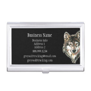 Grey Wolf Wildlife Nature Animal Custom  Business Card Case