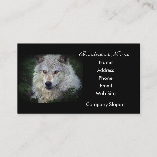 Grey Wolf Wildlife Supporter Business Card (Front)