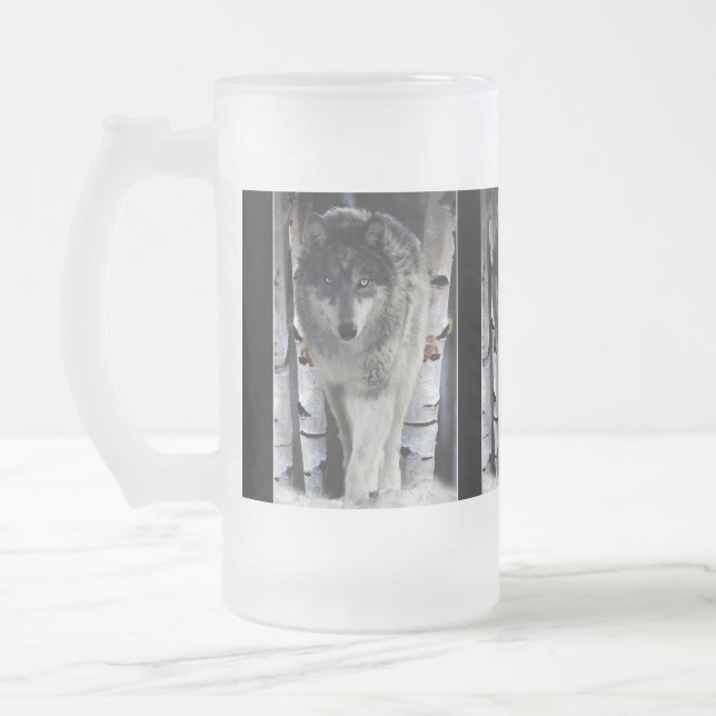 Grey Wolf & Winter Forest  Wildlife Gift Mugs (Left)