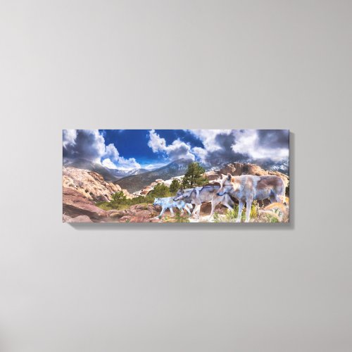 Grey Wolves Family Journey Canvas Print