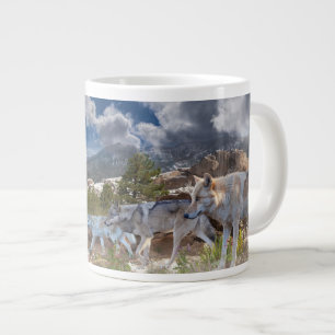 Grey Wolves Family Journey Giant Coffee Mug