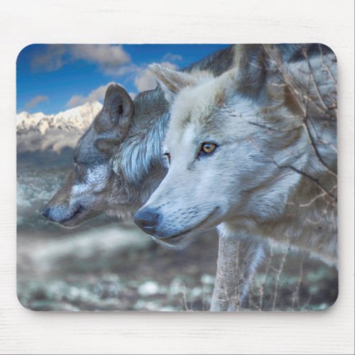 Grey Wolves SENTINEL WOLVES Mouse Pad