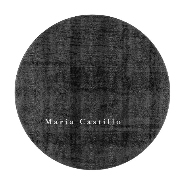 Grey Wood Background Minimalist Modern Name Cutting Board (Front)