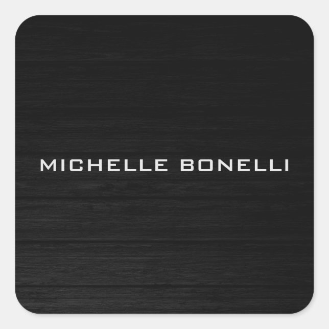 Grey Wood Design Background Plain Legible Modern Square Sticker (Front)