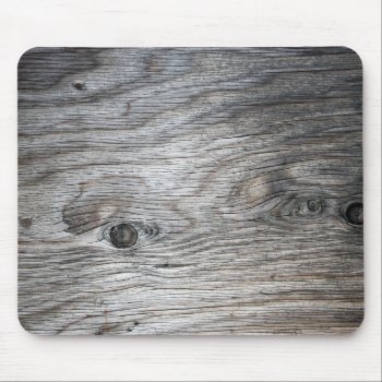 Grey Wood Grain Look With Knots Mouse Pad by AnyTownArt at Zazzle