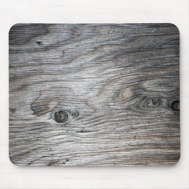 Grey Wood Grain Look with Knots Mouse Pad (Front)