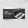 Grey Wood Laptop PC Computer Repair Technician Business Card