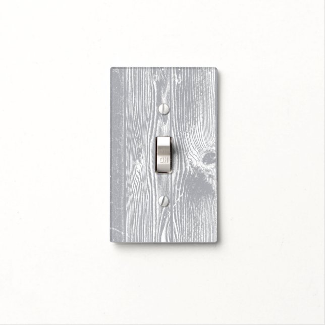 Grey Wood Pattern Light Switch Cover (In Situ)
