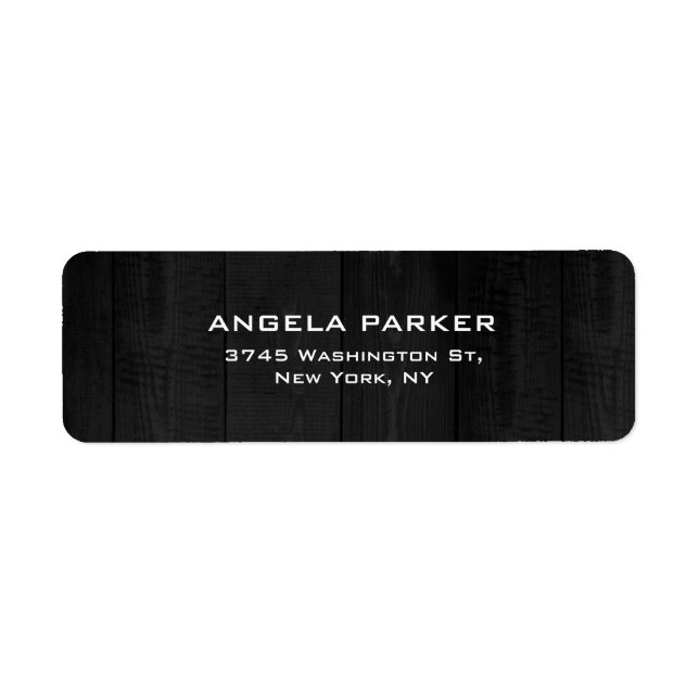 Grey Wood Plain Elegant Contemporary Unique Label (Front)