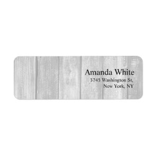 Grey Wood Plain Elegant Minimalist Modern Label