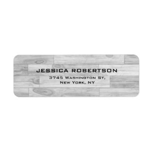 Grey Wood Plain Elegant Modern Trendy Label
