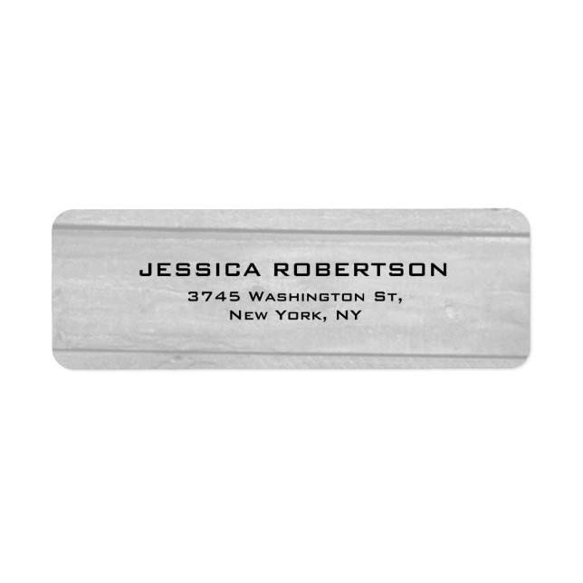 Grey Wood Plain Elegant Modern Trendy Label (Front)