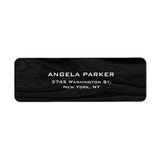 Grey Wood Plain Elegant Professional Unique Label (Front)