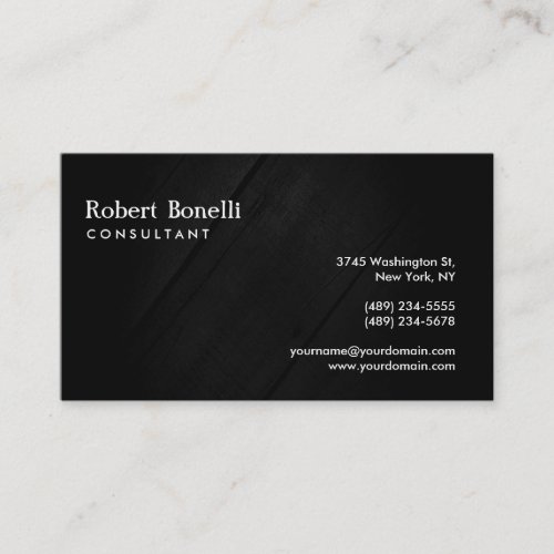 Grey Wood Plain Modern Consultant Business Card