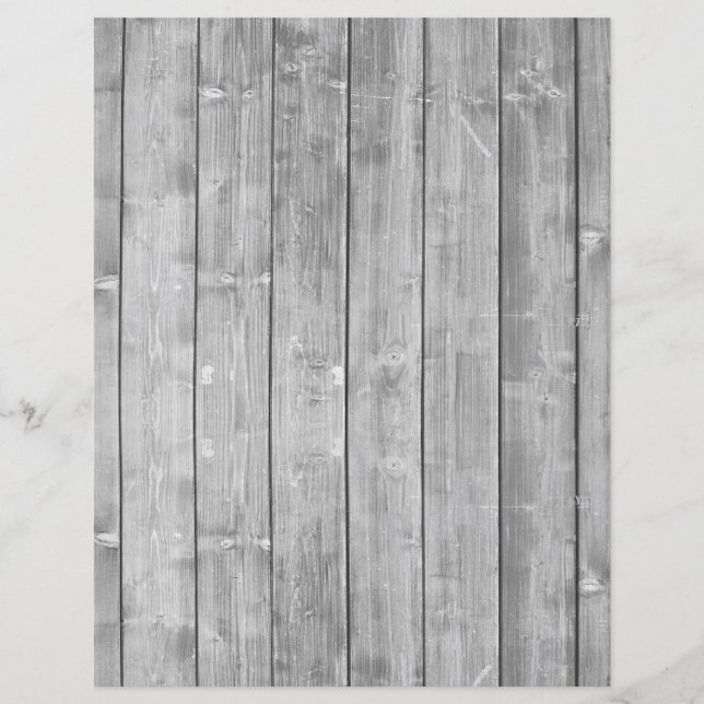 Grey wood texture natural scrapbook paper (Front)