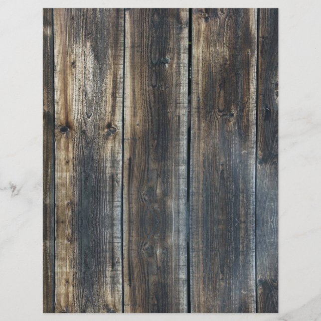 Grey wood texture natural scrapbook paper (Front)