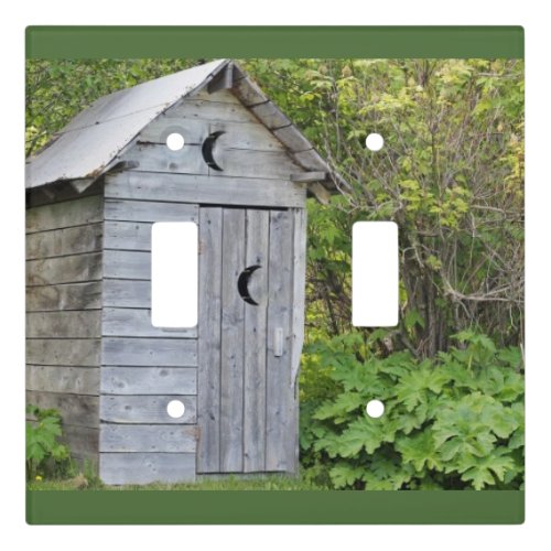 GREY WOODS OUTHOUSE WALLL SWITCH 2 LIGHT SWITCH COVER