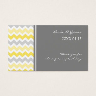 Grey Yellow Chevron Wedding Favor Tags
