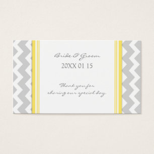 Grey Yellow Chevron Wedding Favor Tags