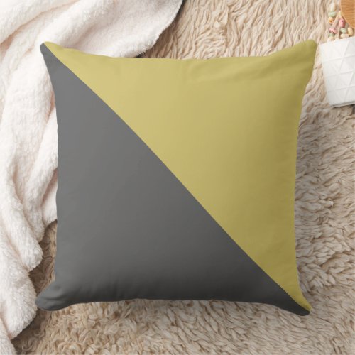 Grey  Yellow Modern Triangle Shape Boho Style Throw Pillow