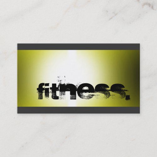 Grey Yellow Personal Trainer Fitness Business Card