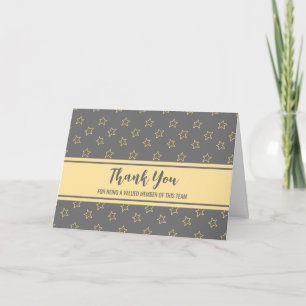 Grey Yellow Stars Employee Appreciation Card