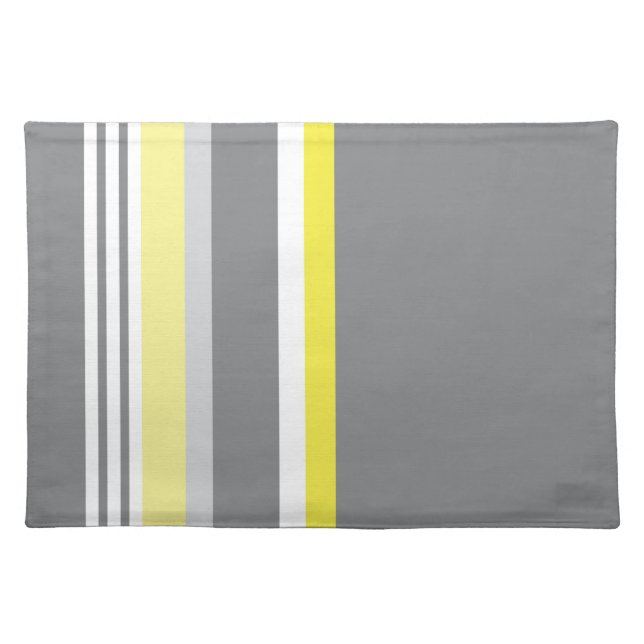 Grey (Yellow stripe) Placemat (Front)