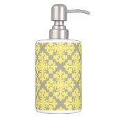 Grey & Yellow Toothbrush holder & Soap Dispenser (Right)