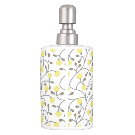 Grey & Yellow Toothbrush holder & Soap Dispenser (Back)