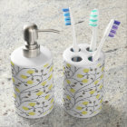 Grey & Yellow Toothbrush holder & Soap Dispenser