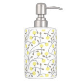 Grey & Yellow Toothbrush holder & Soap Dispenser (Right)