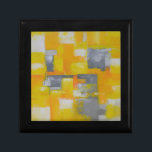 grey yellow white abstract art painting gift box<br><div class="desc">grey yellow white abstract art painting</div>