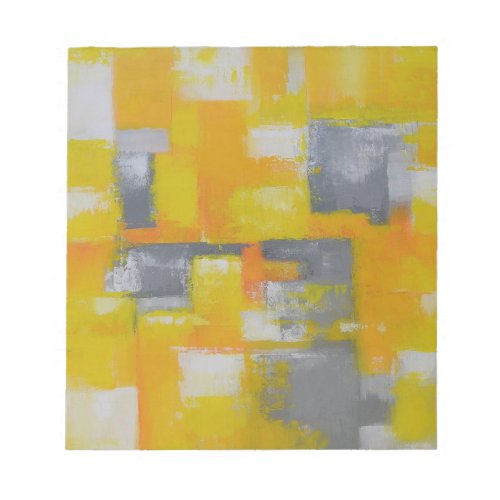 grey yellow white abstract art painting notepad