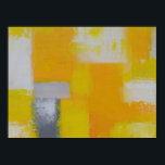 grey yellow white abstract art painting poster<br><div class="desc">grey yellow white abstract art painting</div>