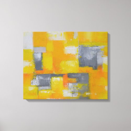 grey yellow white modern abstract painting canvas print