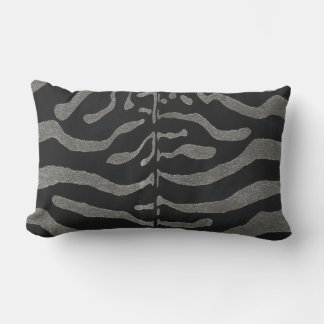 GREY ZEBRA LUMBAR Throw Pillow