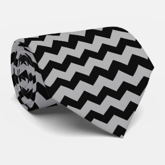 Grey Zig Zag Stripe Any Colour Background Neck Tie