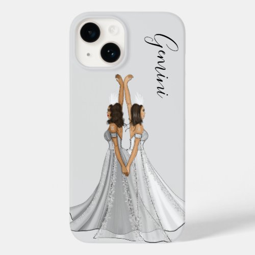 Grey Zodiac Gemini Goddess Custom  Case_Mate iPhone 14 Case