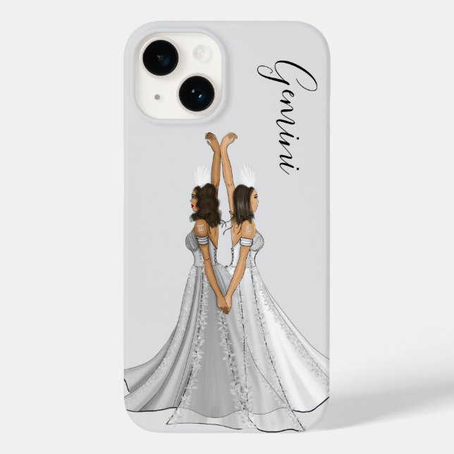 Grey Zodiac Gemini Goddess Custom  Case-Mate iPhone Case (Back)