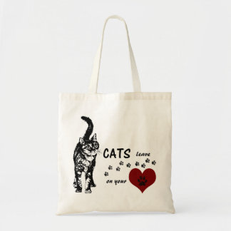 Greyfoot Cat Rescue Paw Prints on Heart Tote Bag