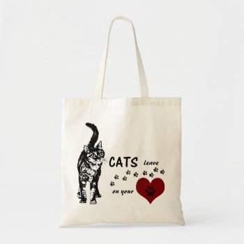Greyfoot Cat Rescue Paw Prints On Heart Tote Bag by GreyfootCatRescue at Zazzle