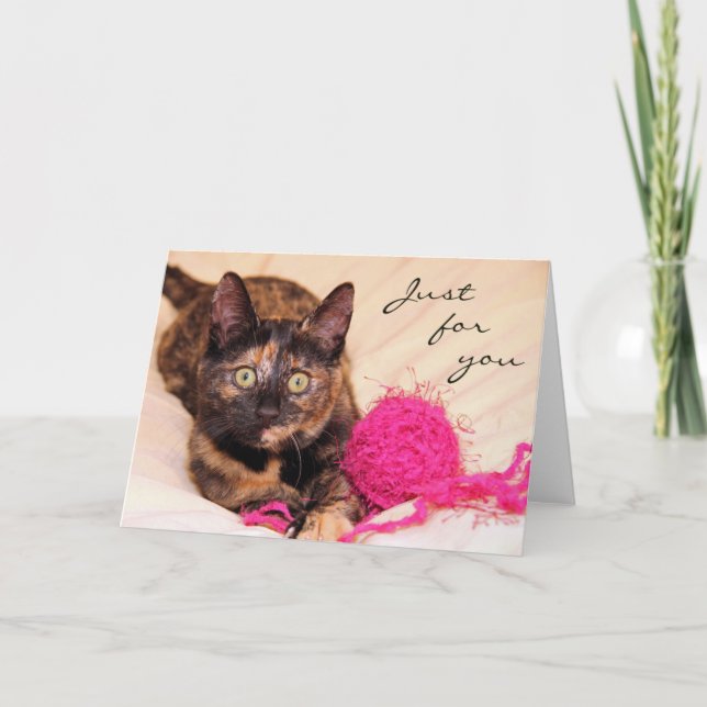 Greyfoot Cat Rescue Tortie Just for You Card (Front)