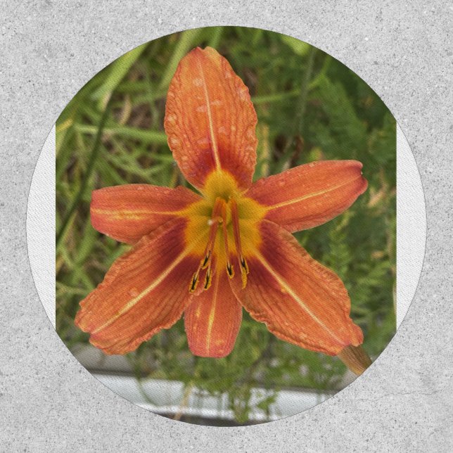 greyforaday Orange Floral Patch (Front)