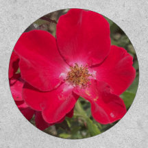 greyforaday Red Floral Patch