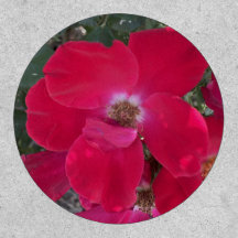 greyforaday Red Floral Patch