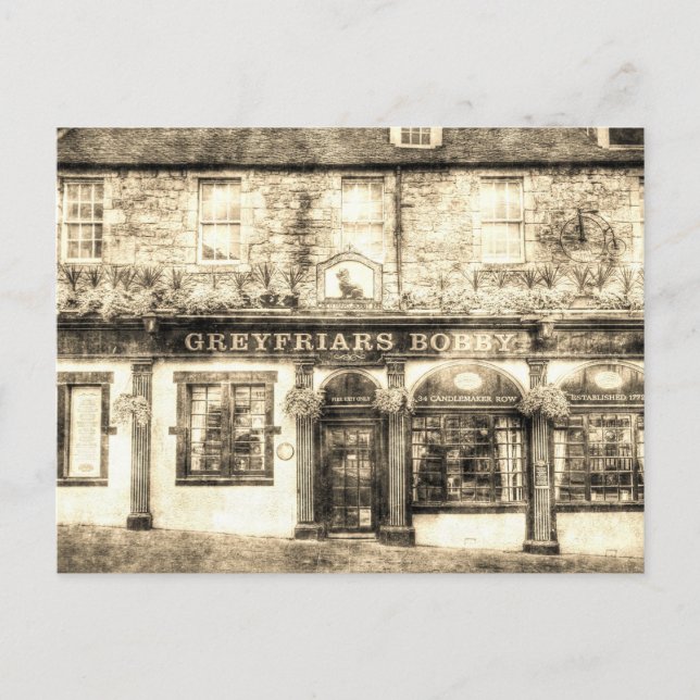 Greyfriars Bobby Pub Edinburgh Vintage Postcard (Front)