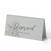 GreyGarden Reserved Table Tent Sign