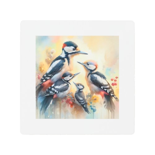 Greyheaded Woodpecker 010624AREF126 _ Watercolor Metal Print