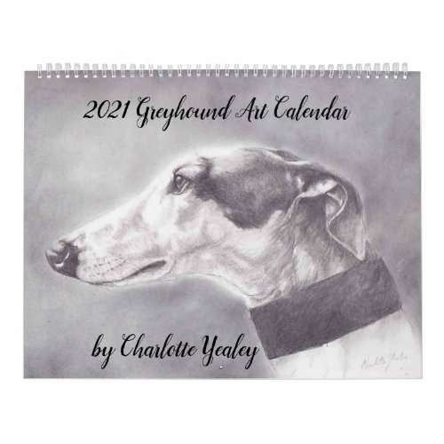 Greyhound 2021 Dog Art Calendar